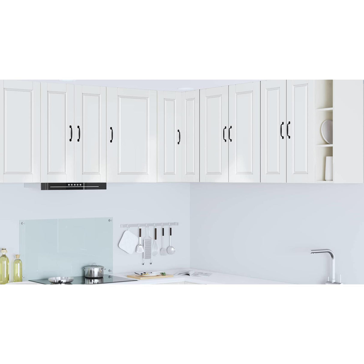 Wall Corner Cabinet PORTO High Gloss White 57 x 57 x 80 cm