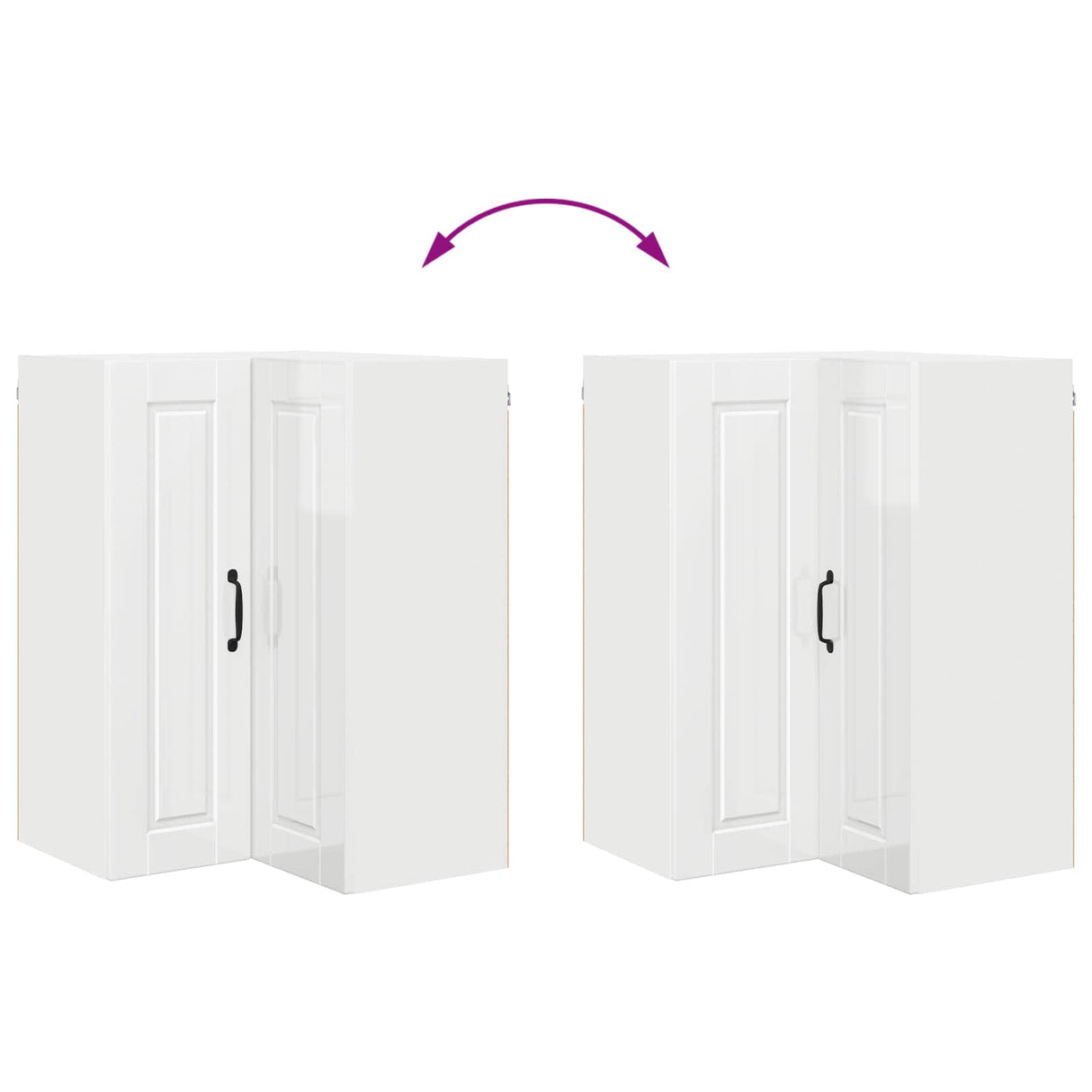 Kitchen Cabinet with Shelf High Gloss White 57 x 57 x 80 cm