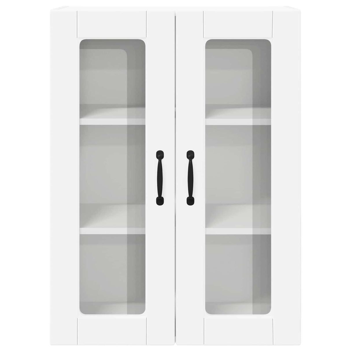 Wall Glass Cabinet PORTO White 60 x 31 x 80 cm Engineered Wood