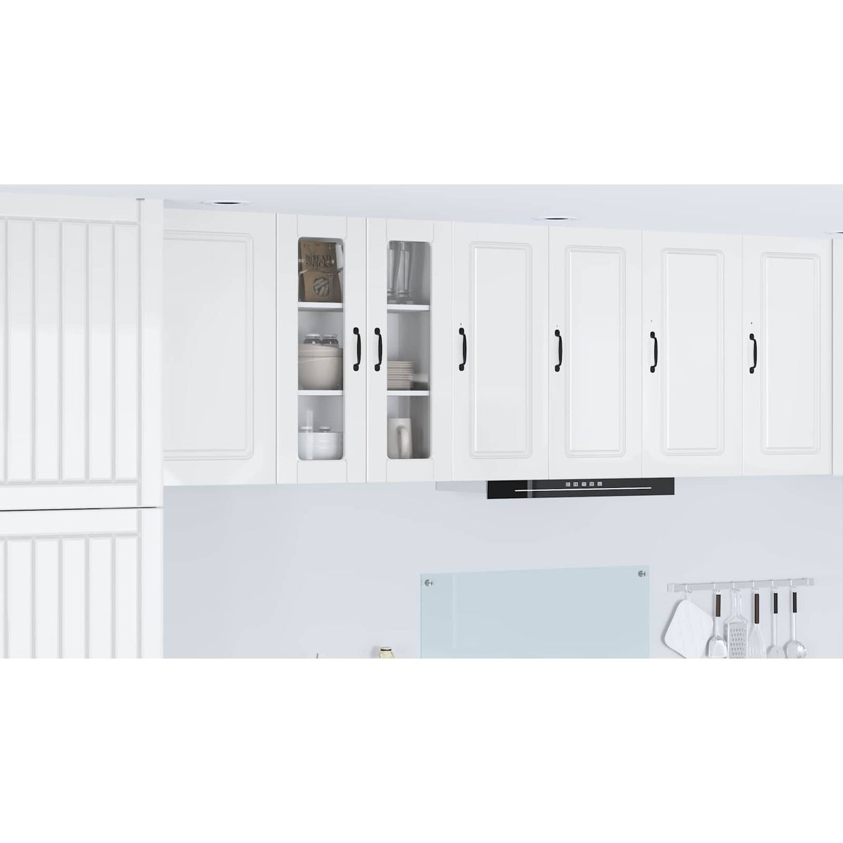 Wall Glass Cabinet PORTO High Gloss White 60 x 31 x 80 cm