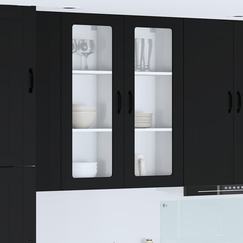 Kitchen Wall Cabinet Black 40 x 31 x 100 cm Engineered Wood