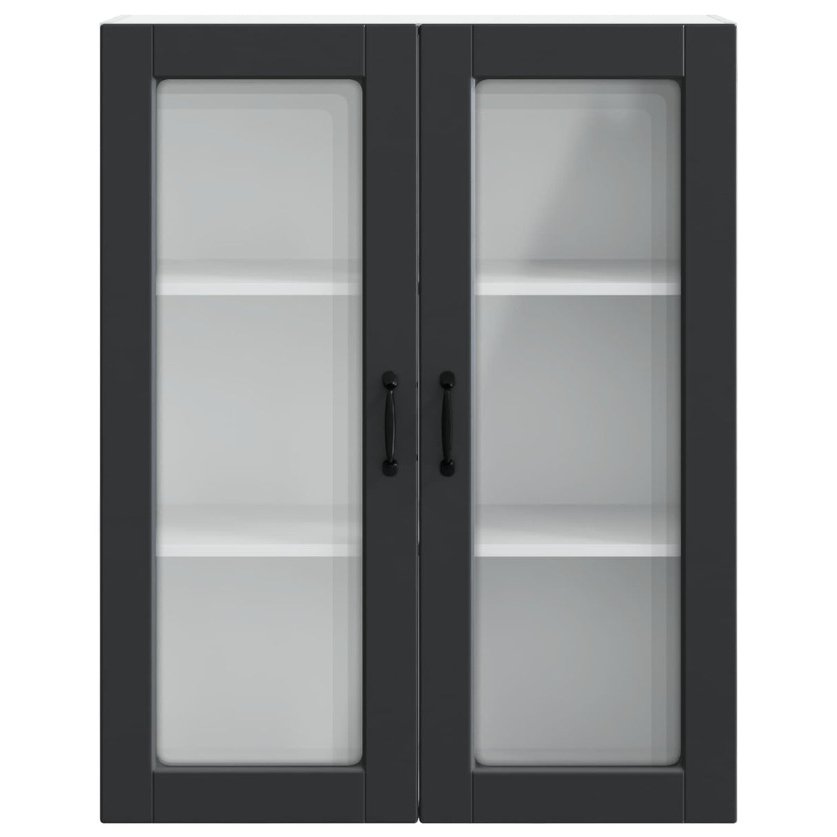 Wall Glass Cabinet PORTO Black 80 x 31 x 100 cm Engineered Wood