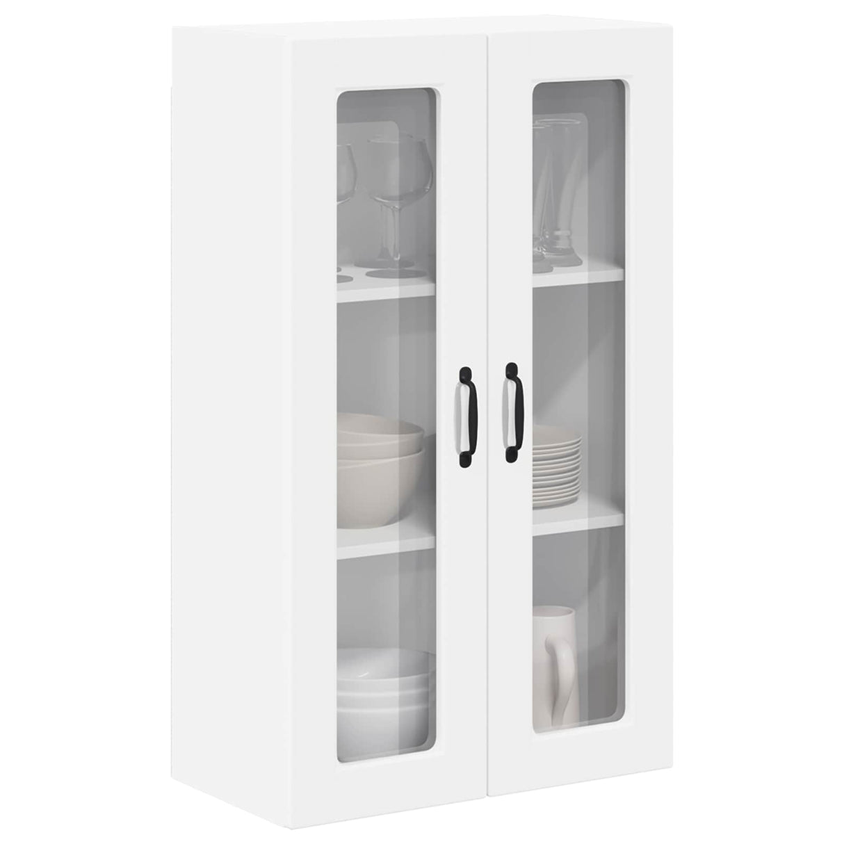 Wall Glass Cabinet PORTO White 60 x 31 x 100 cm Engineered Wood
