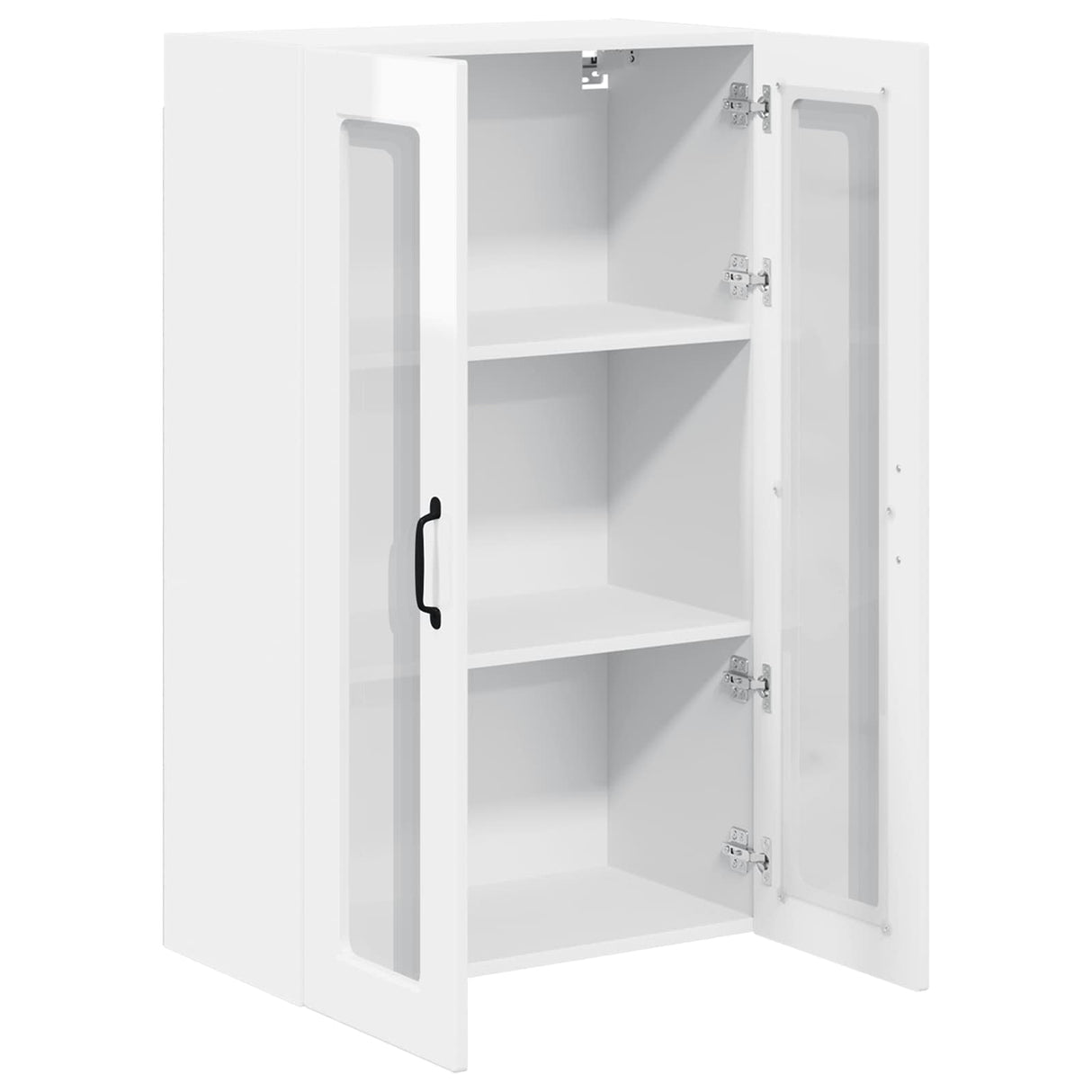 Wall Glass Cabinet PORTO High Gloss White 60 x 31 x 100 cm