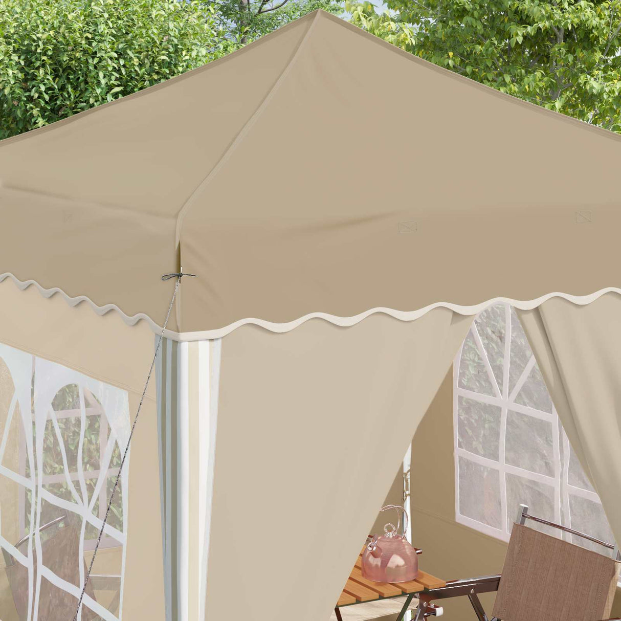 Pop-up Party Tent 195 x 195 x 245 cm Cream Oxford Fabric
