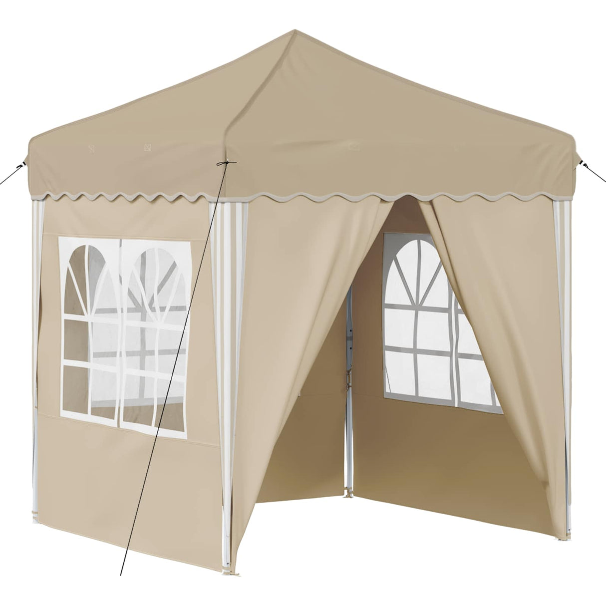 Pop-up Party Tent 195 x 195 x 245 cm Cream Oxford Fabric
