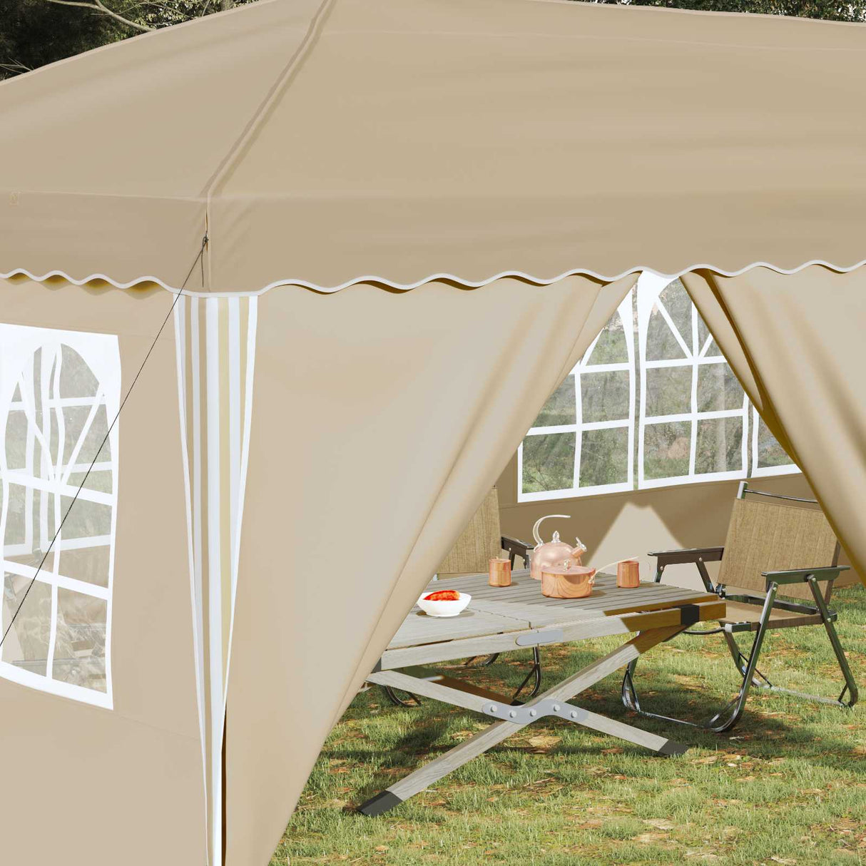 Pop-up Party Tent 575 x 288 x 245 cm Cream