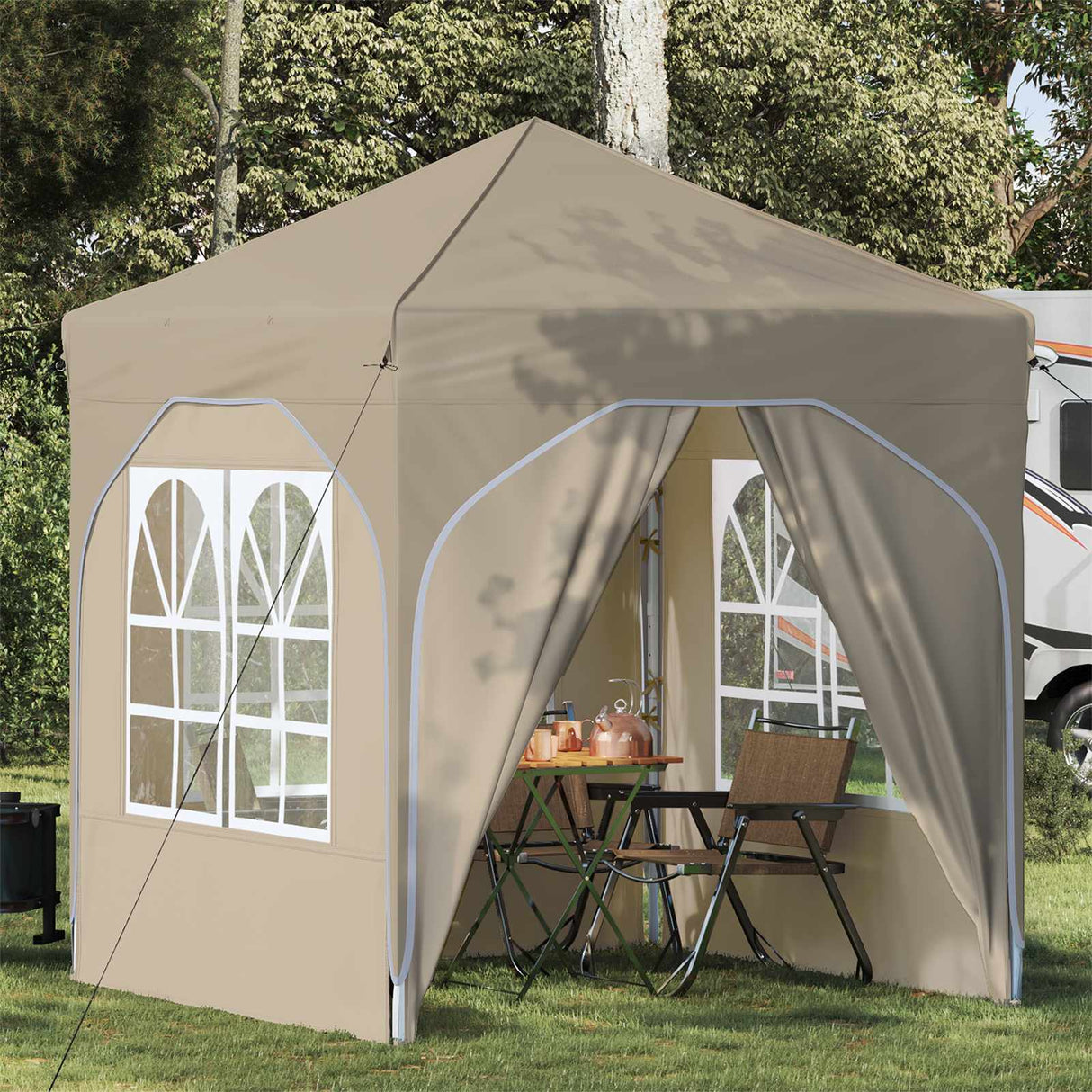 Pop-up Party Tent 192 x 192 x 245 cm Cream