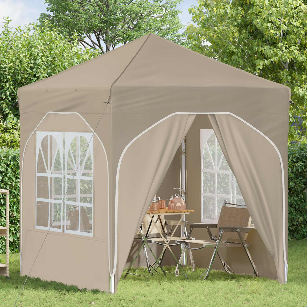 Pop-up Party Tent 192 x 192 x 245 cm Cream