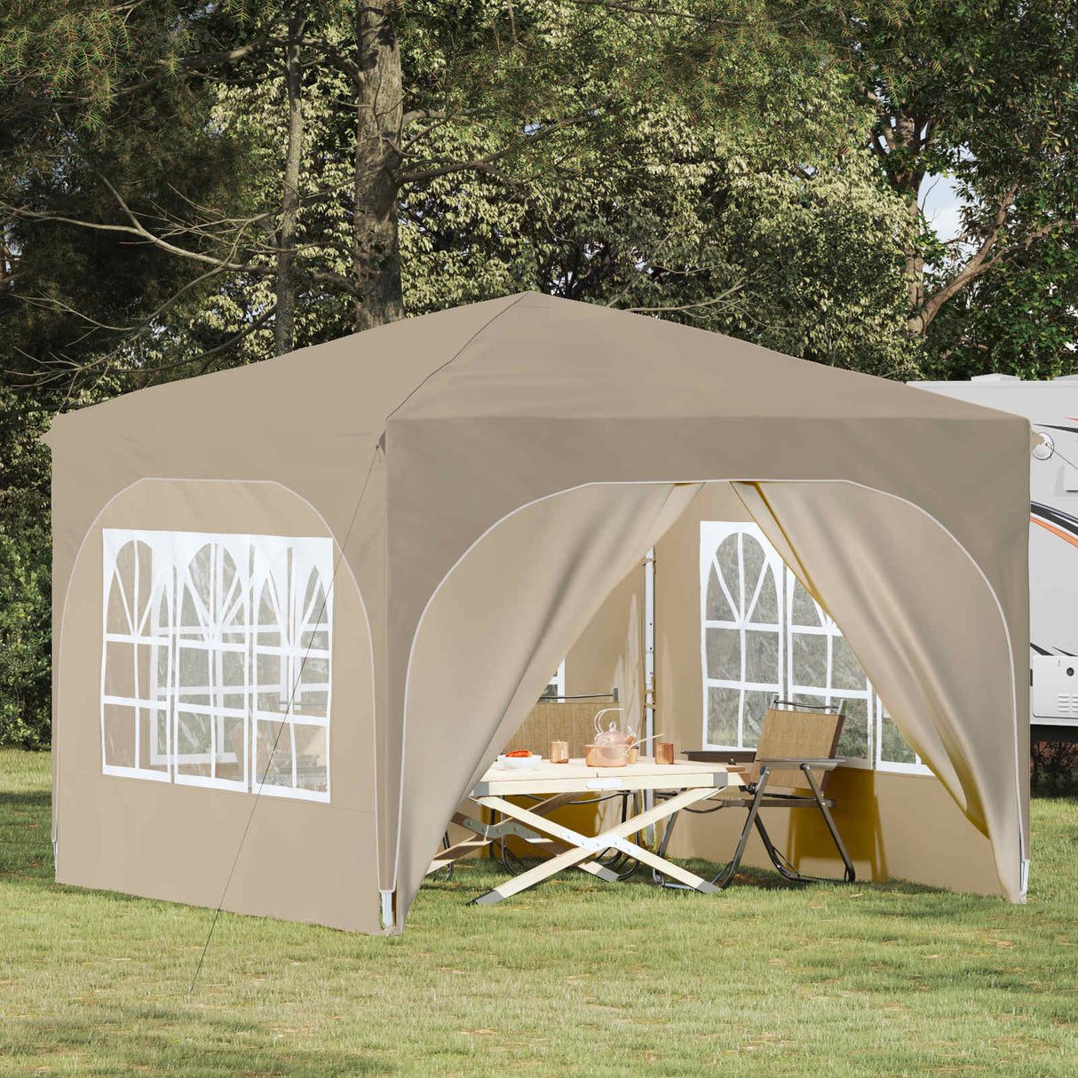 Pop-up Party Tent 290 x 290 x 245 cm Cream