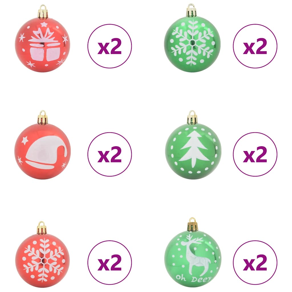 Christmas Bauble Set 40 pcs Gold and Red Plastic