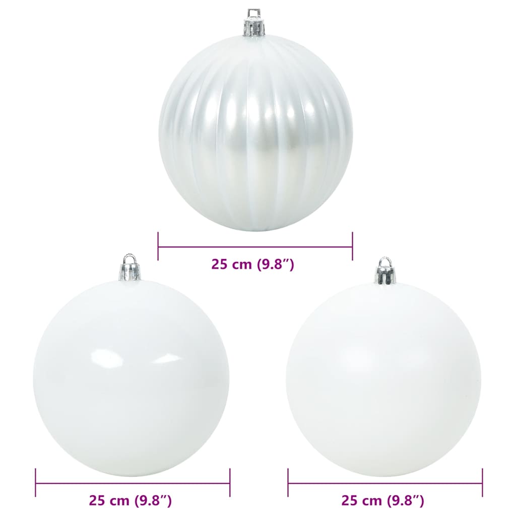 Christmas Bauble Set 3 pcs White XXL