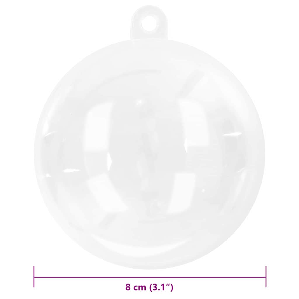 Christmas Bauble Set 25 pcs Transparent Ø 8 cm