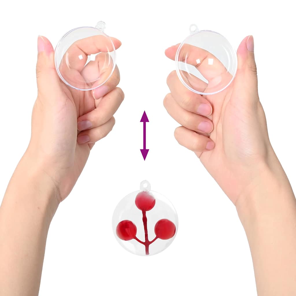 Christmas Bauble Set 25 pcs Transparent Ø 10 cm