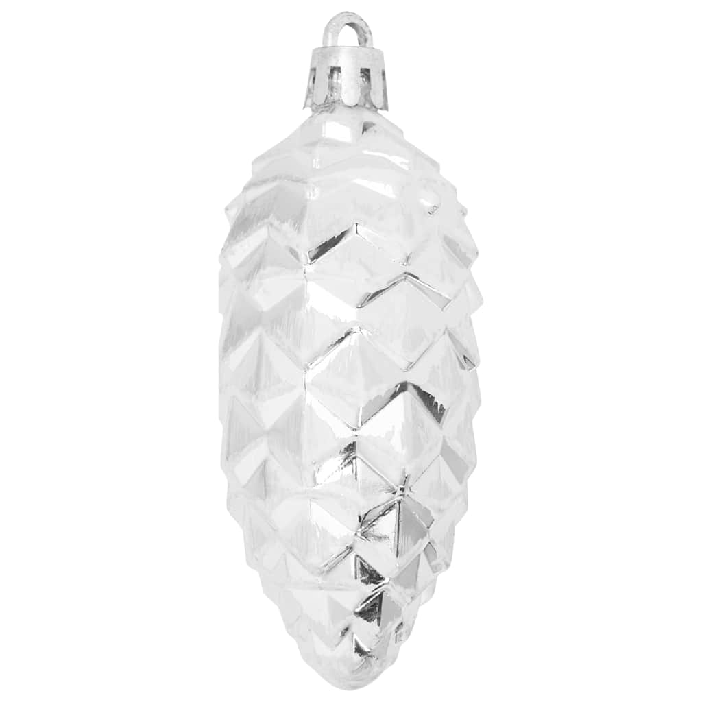 Christmas Pine Cone Ball 40 pcs Silver Plastic