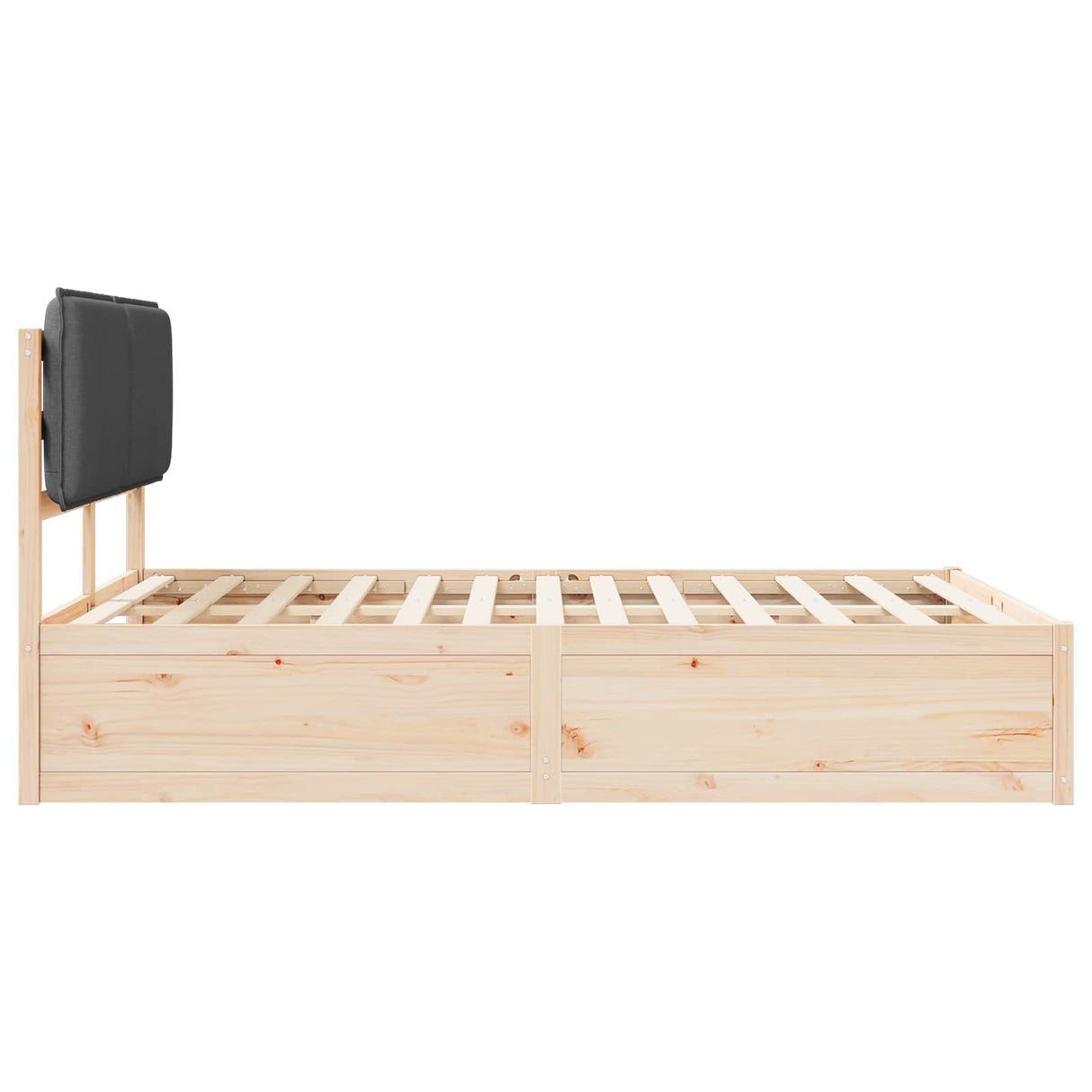 Bed Frame with Upholstered Headboard Dark Grey 150 x 200 cm
