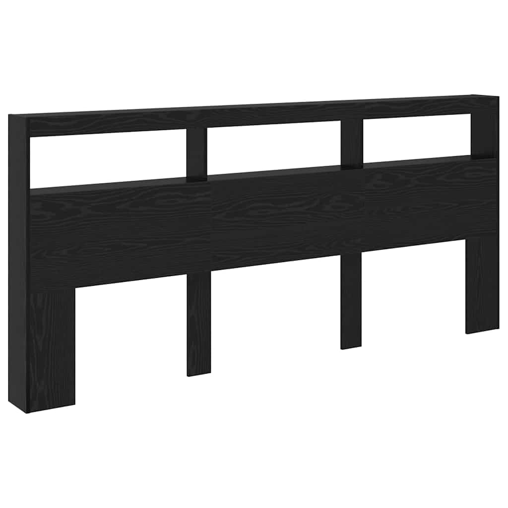 Headboard Black Oak 220 x 17 x 102 cm Engineered Wood