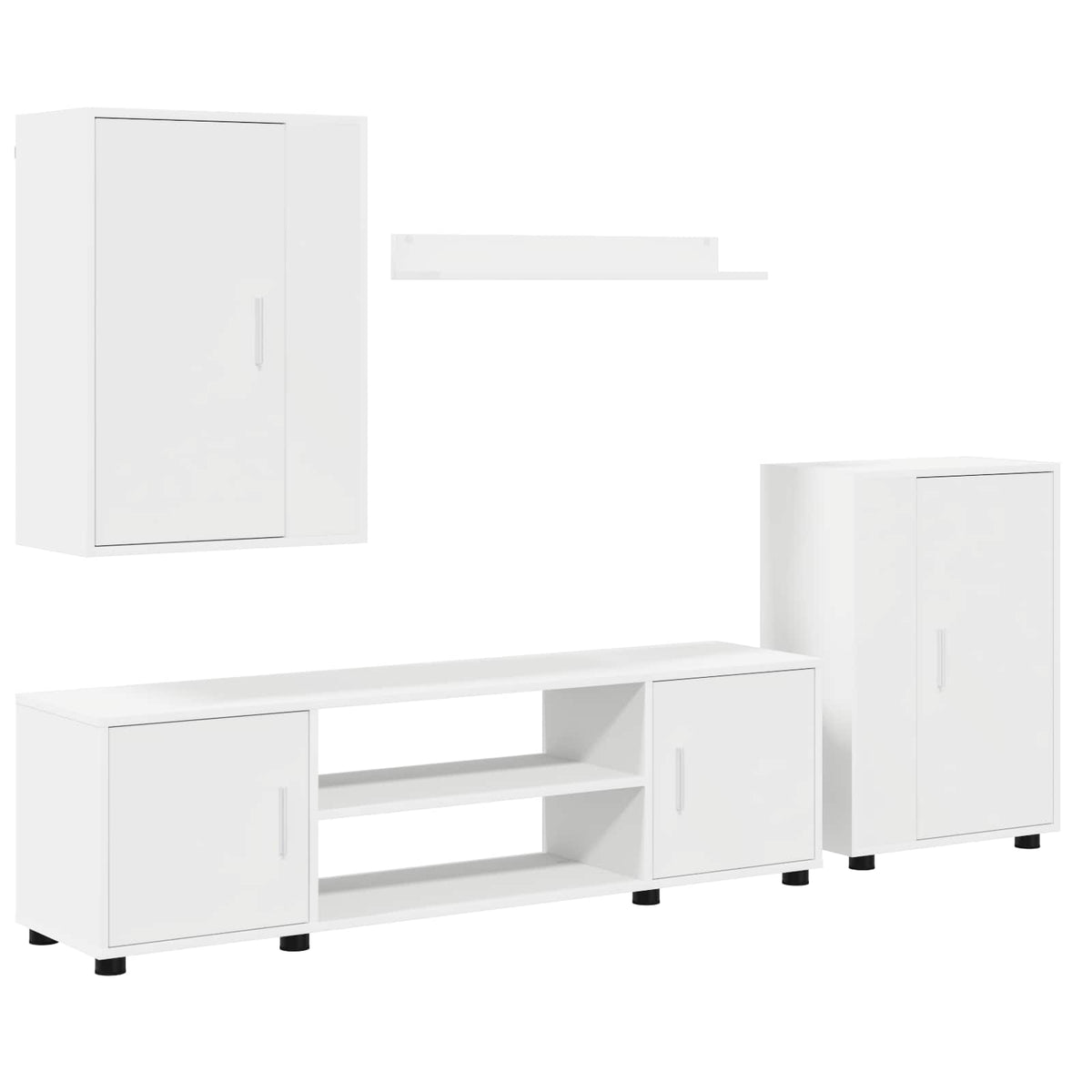 TV Cabinet Set White Engineered wood