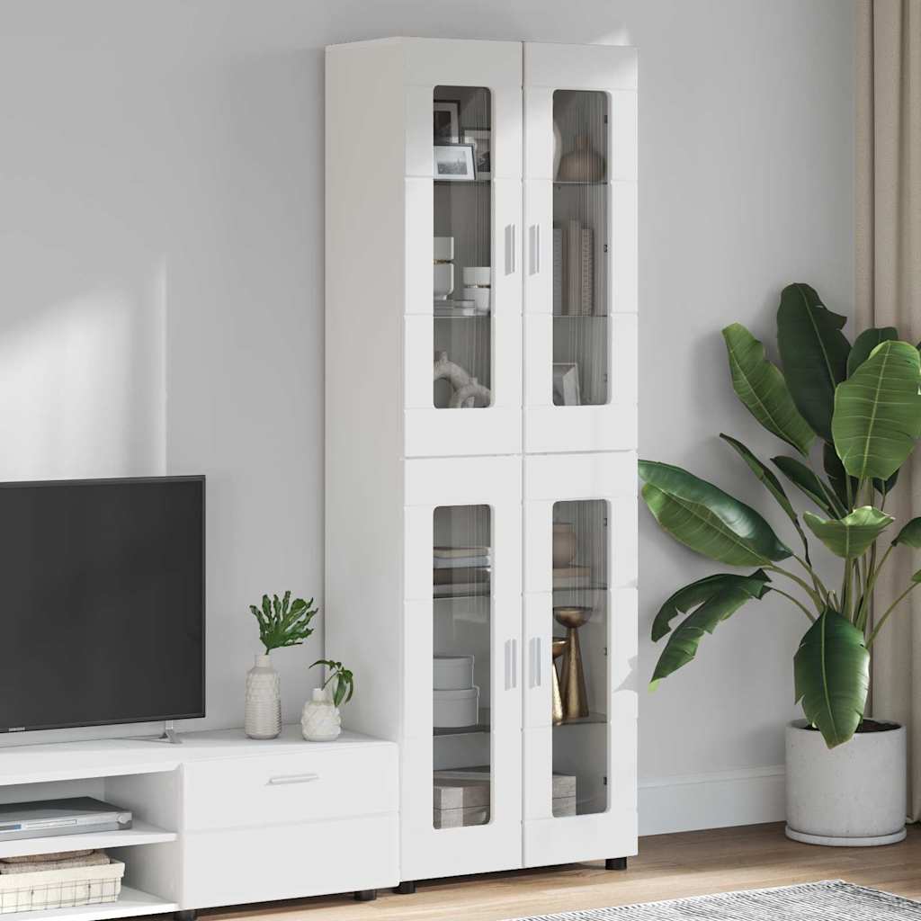 Highboard FLORIN 60 x 35 x 182 cm White Engineered Wood