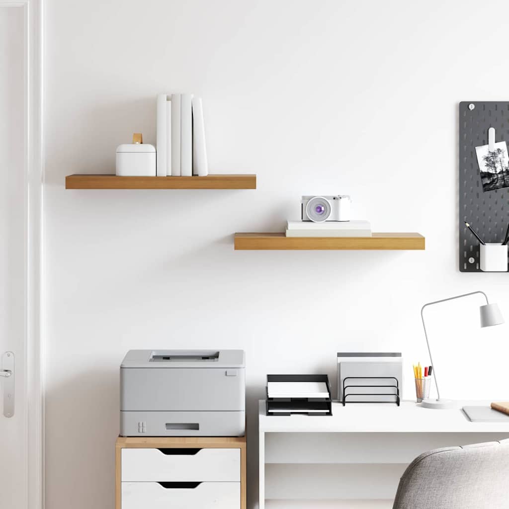 Wall Shelf 2 pcs Brown 60 x 23,5 x 3,8 cm Engineered Wood