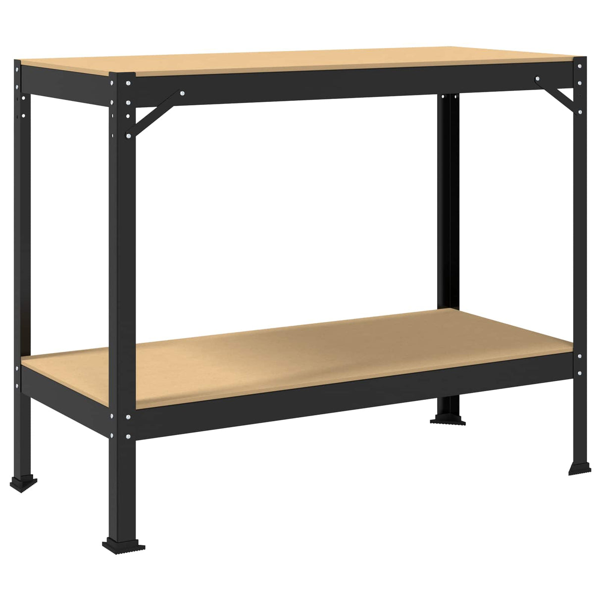 Workbench Black 115 x 55 x 91 cm Engineered Wood and Metal