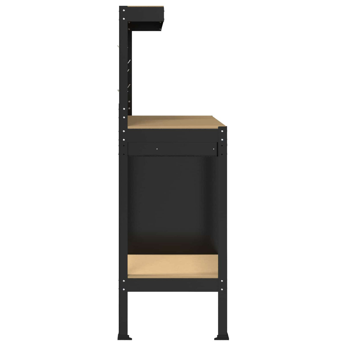 Workbench Black 90 x 49 x 141 cm Engineered Wood and Metal