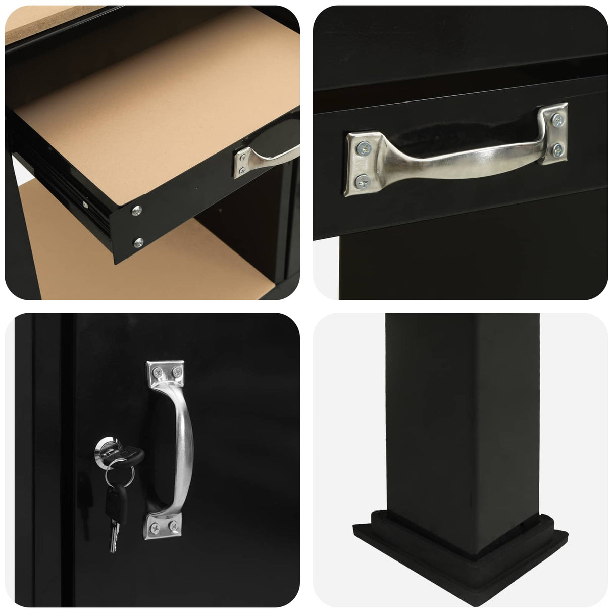 Workbench Black 90 x 49 x 91 cm Engineered Wood and Metal