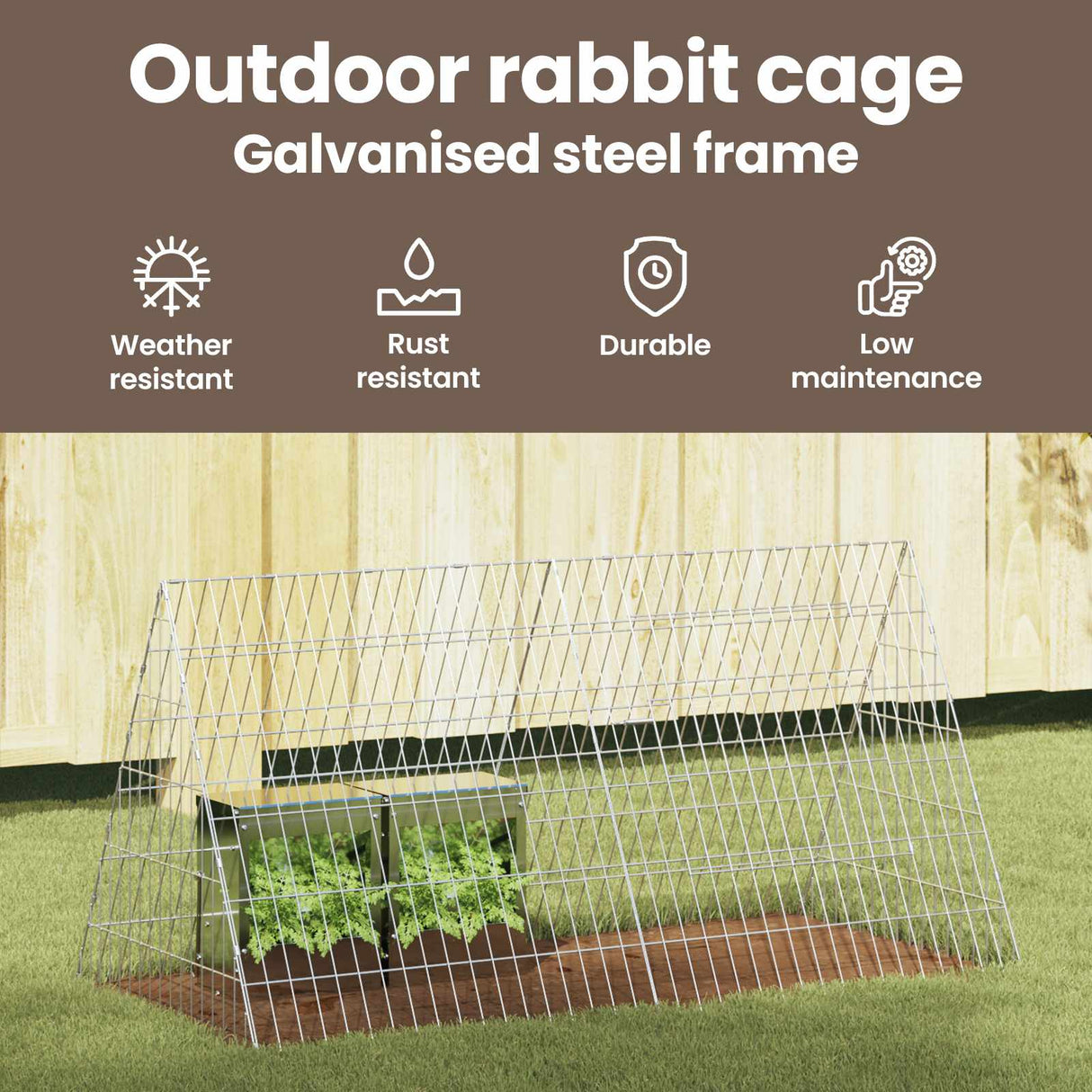 Rabbit Cage Silver 110 x 55 x 55 cm Galvanised Steel