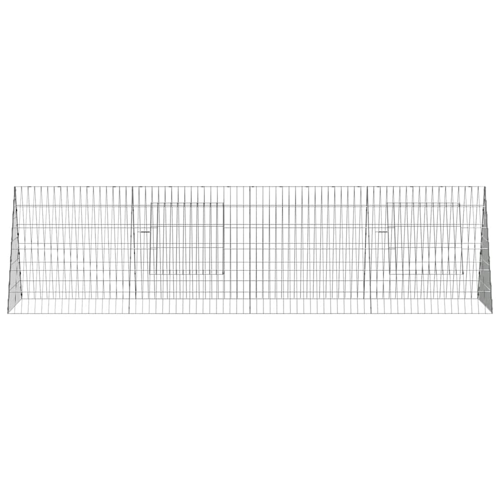 Rabbit Cage Silver 215 x 55 x 55 cm Galvanised Steel