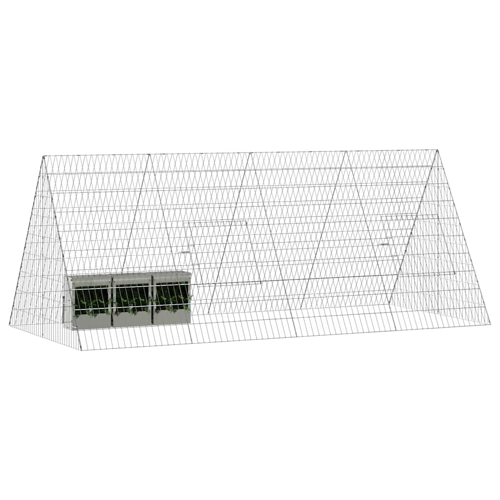 Rabbit Cage Silver 215 x 100 x 85 cm Galvanised Steel