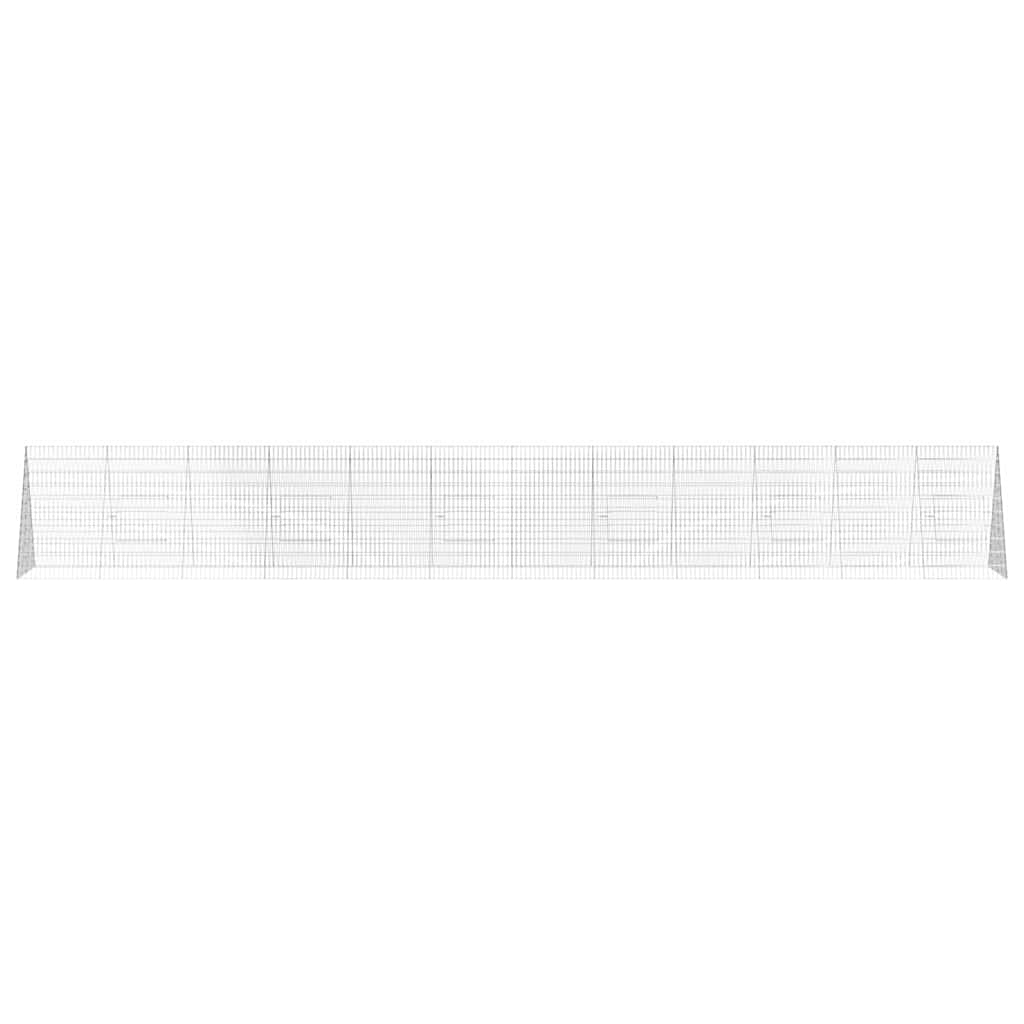 Rabbit Cage Silver 215 x 100 x 85 cm Galvanised Steel