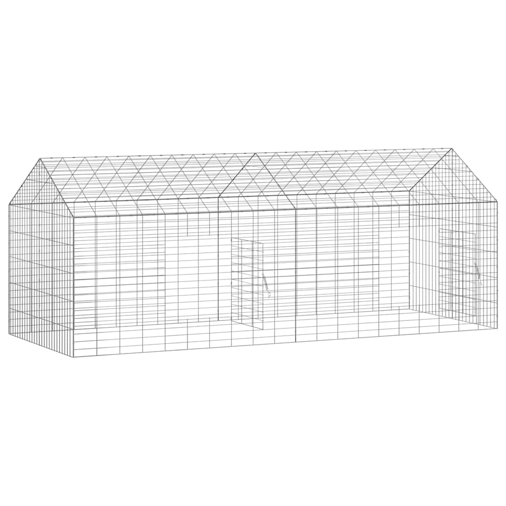 Rabbit Cage Silver 200 x 78 x 78 cm Galvanised Steel
