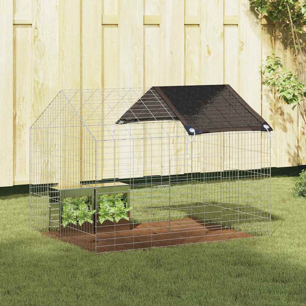 Rabbit Cage Silver 100 x 78 x 78 cm Galvanised Steel