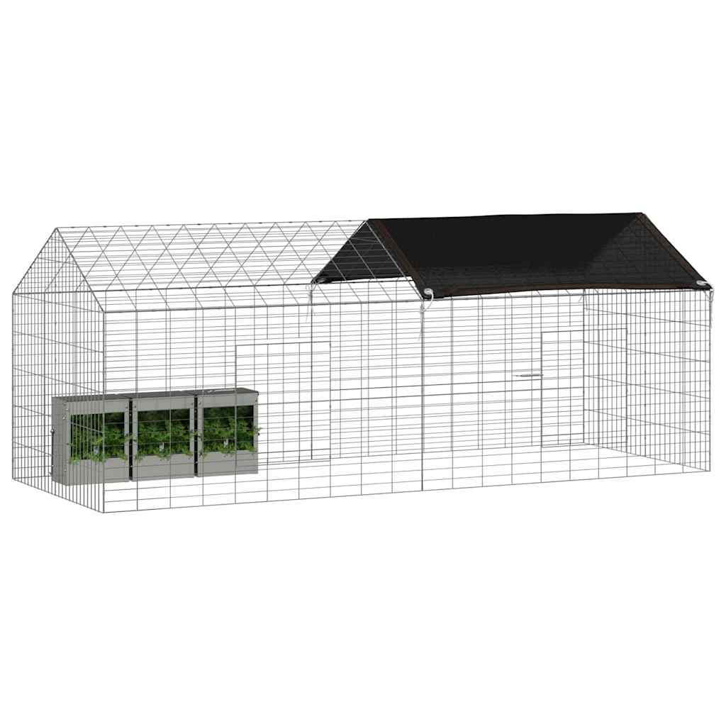 Rabbit Cage Silver 200 x 78 x 78 cm Galvanised Steel