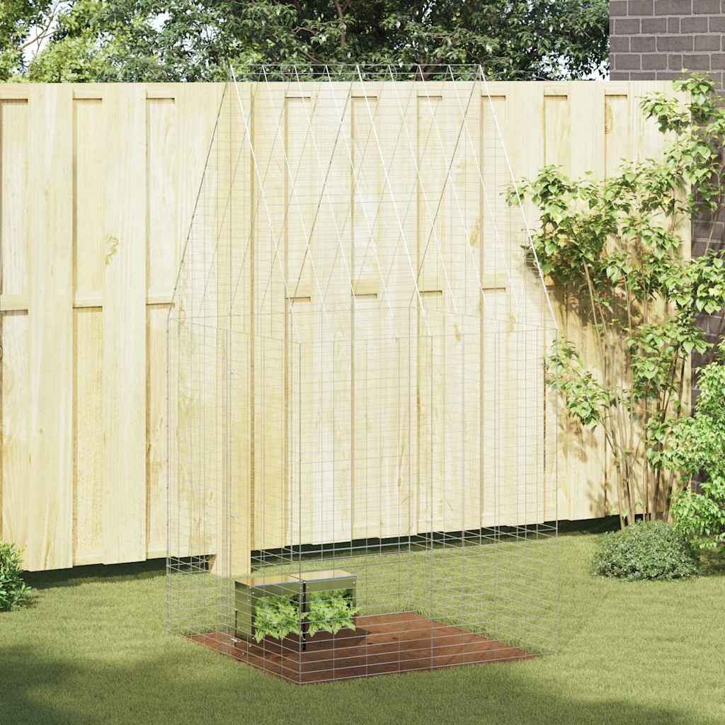 Rabbit Cage Silver 400 x 100 x 210 cm Galvanised Steel