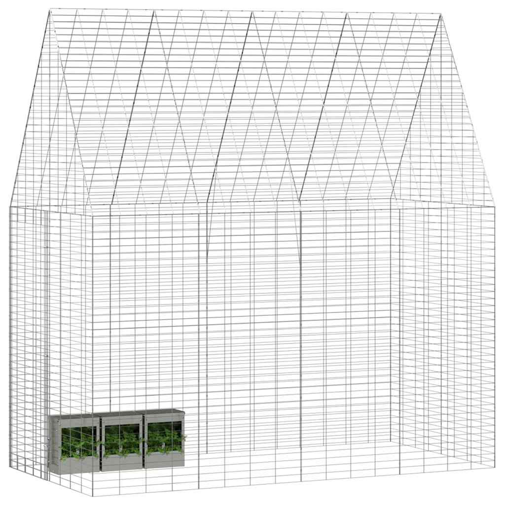 Rabbit Cage Silver 200 x 100 x 210 cm Galvanised Steel