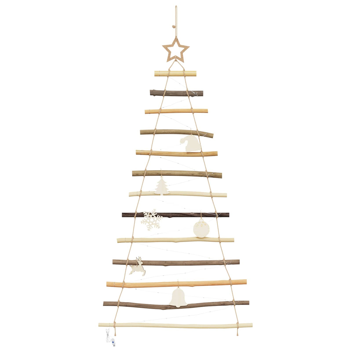 Christmas Tree with 50 LEDs Natural 120 cm Solid Ash wood