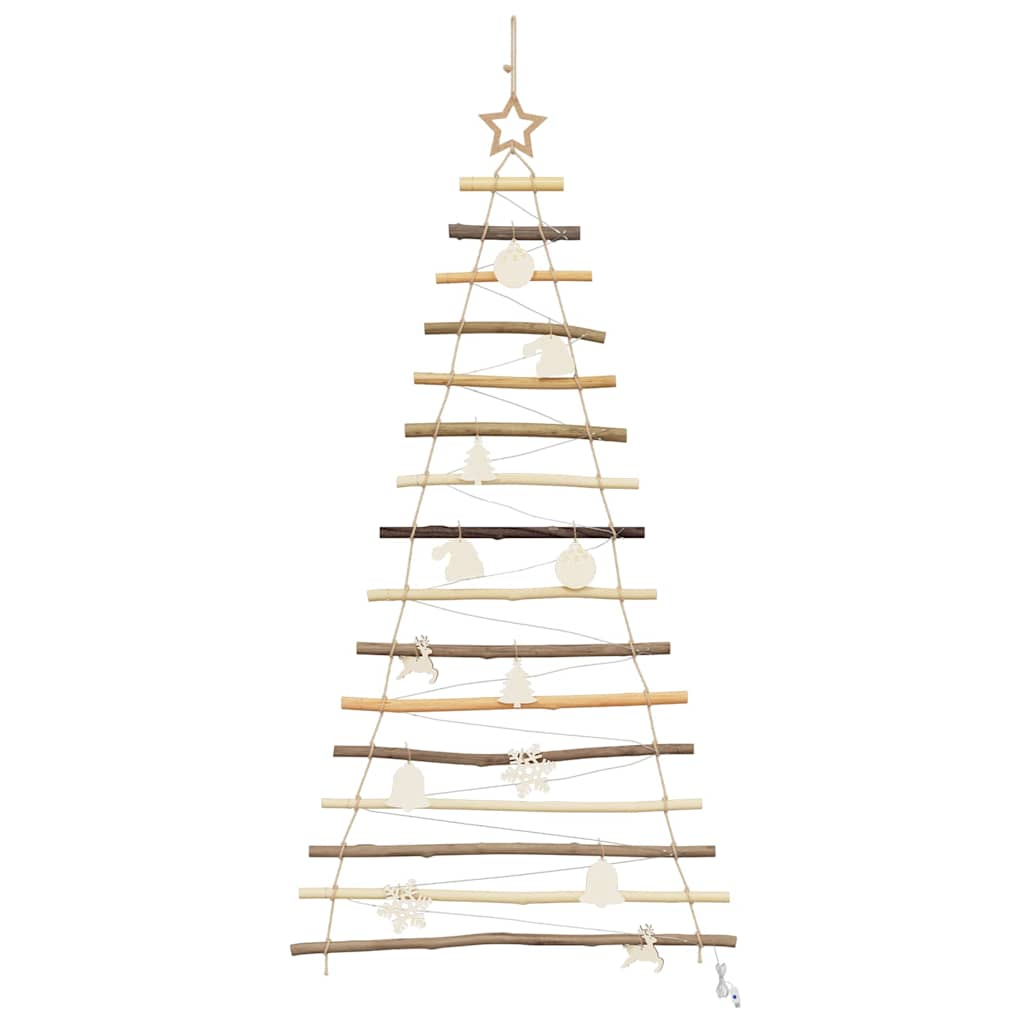 Christmas Tree with 80 LEDs Natural 150 cm Solid Ash wood