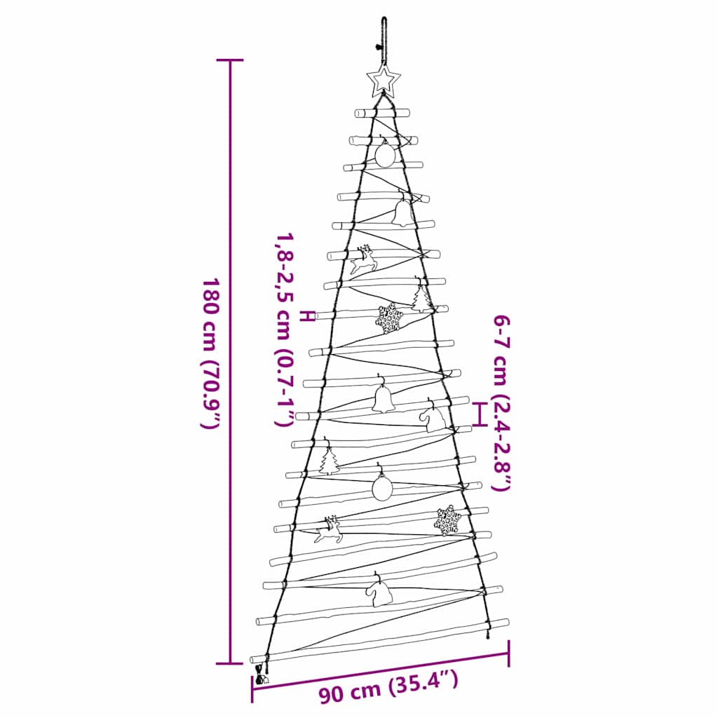 Christmas Tree with 100 LEDs Natural 180 cm Solid Ash wood