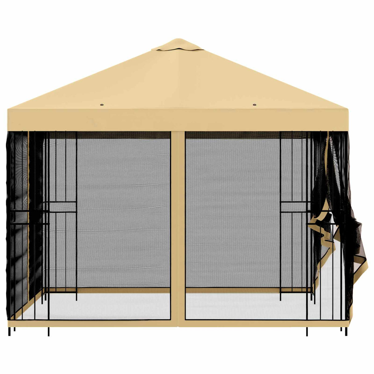 Garden Gazebo with Sidewalls 3 x 3 m Cream Polyester and Steel