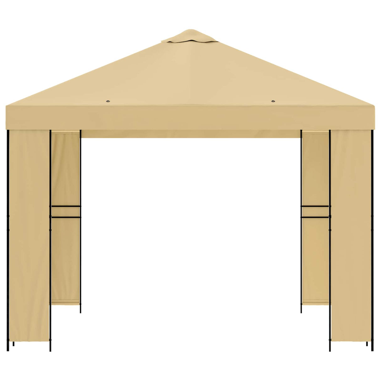 Gazebo 3 x 3 m Cream Polyester and Steel 190 gsm
