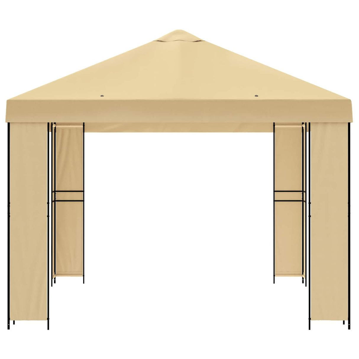 Gazebo 4 x 3 m Cream Polyester and Steel 190 gsm