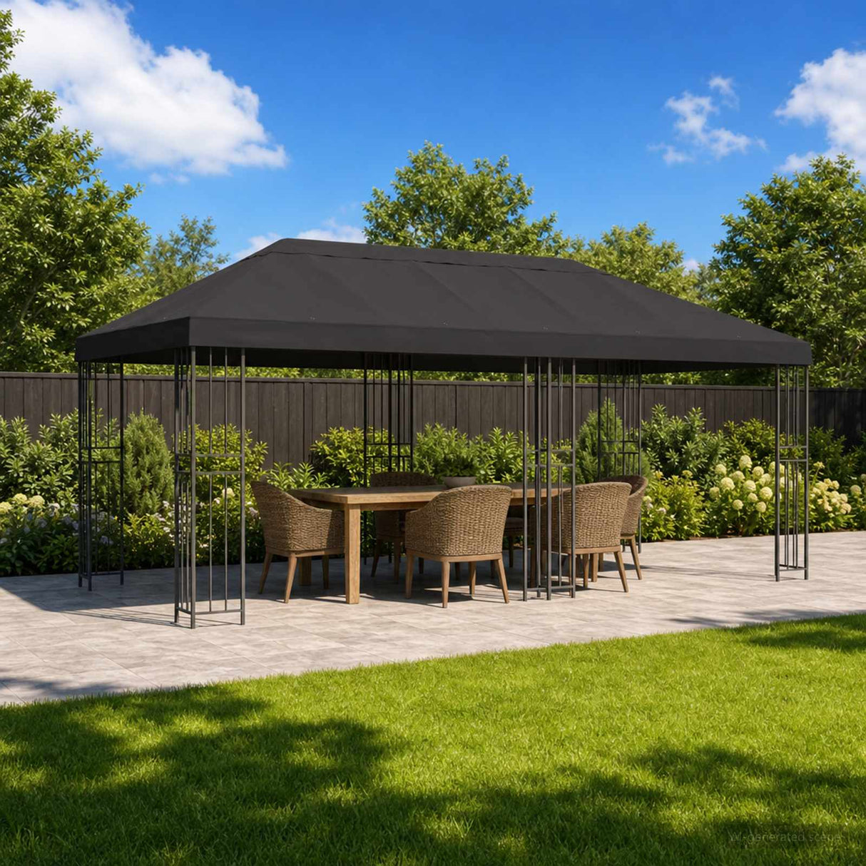 Gazebo Canopy Cover 6 x 3 m Anthracite Polyester 190 gsm