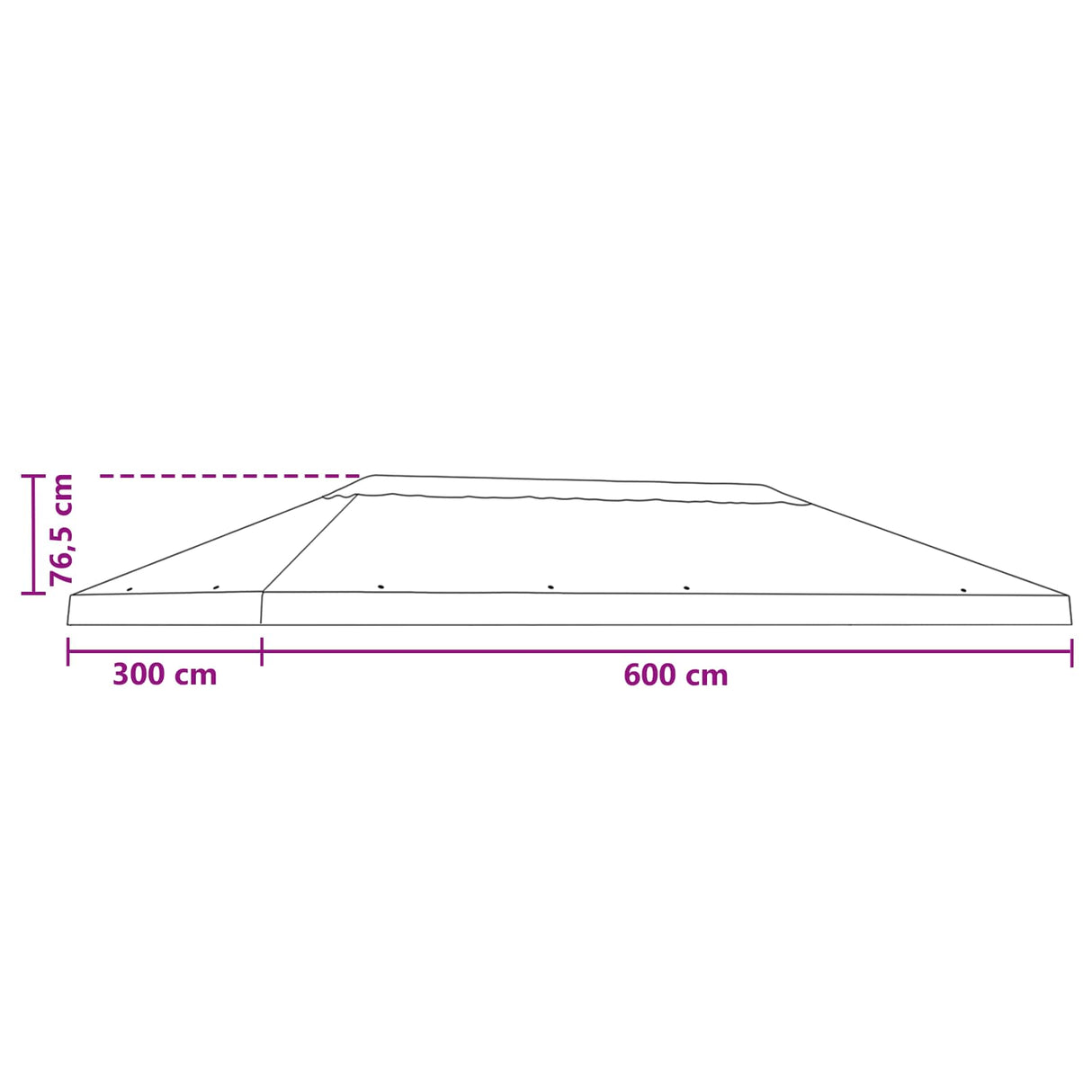 Gazebo Canopy Cover 6 x 3 m Anthracite Polyester 190 gsm