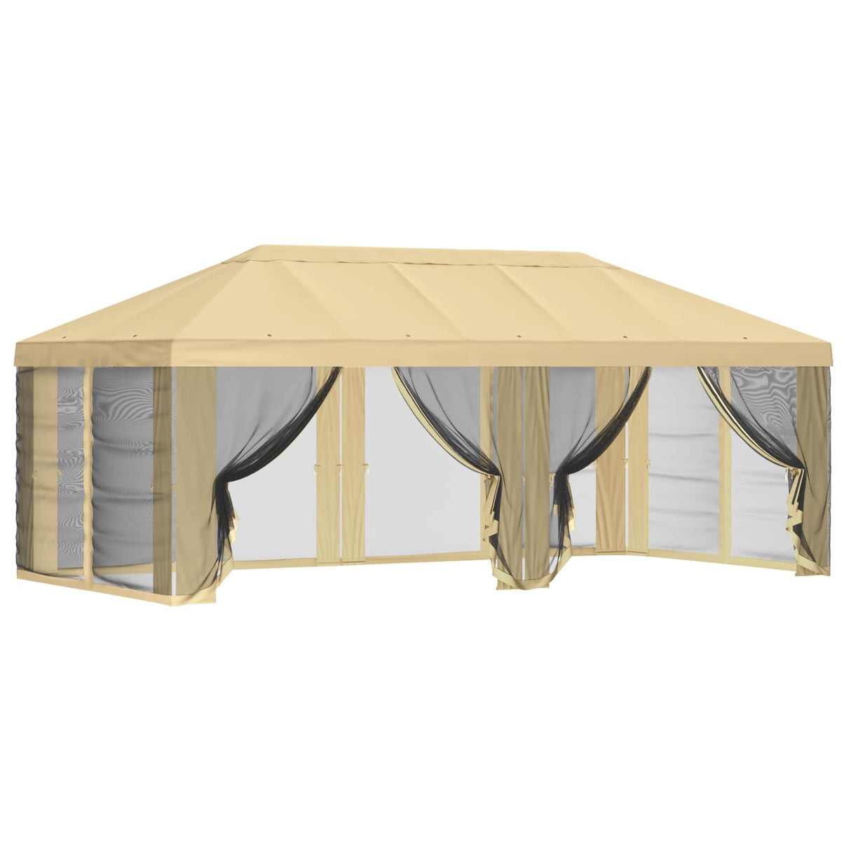 Gazebo Cover with Sidewalls 6 x 3 m Cream Polyester 190 gsm