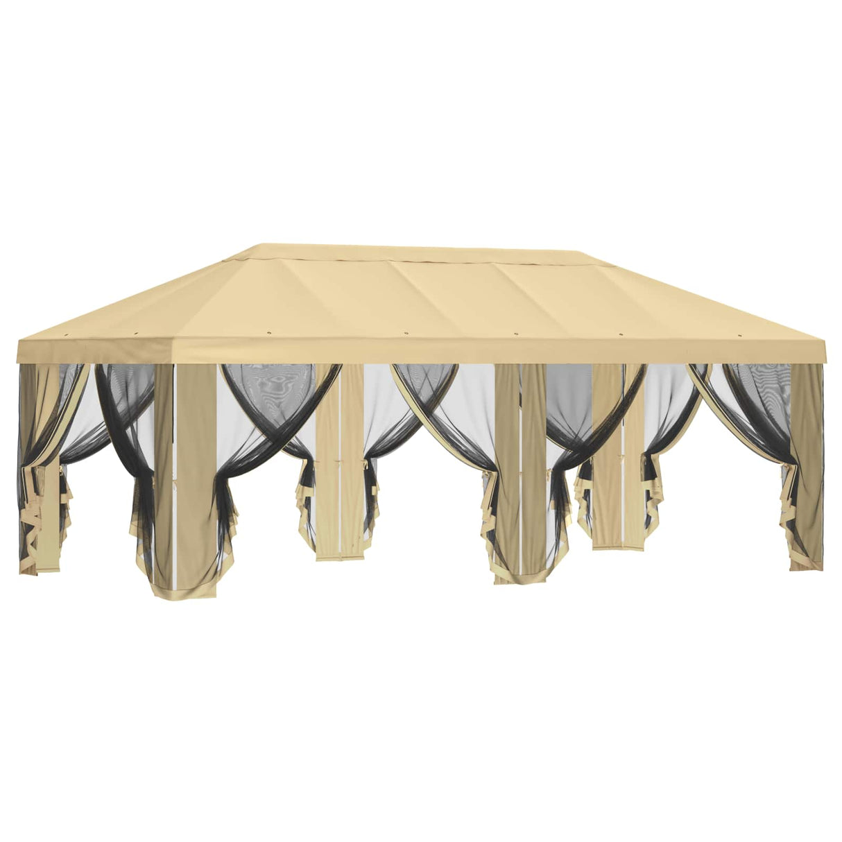 Gazebo Cover with Sidewalls 6 x 3 m Cream Polyester 190 gsm