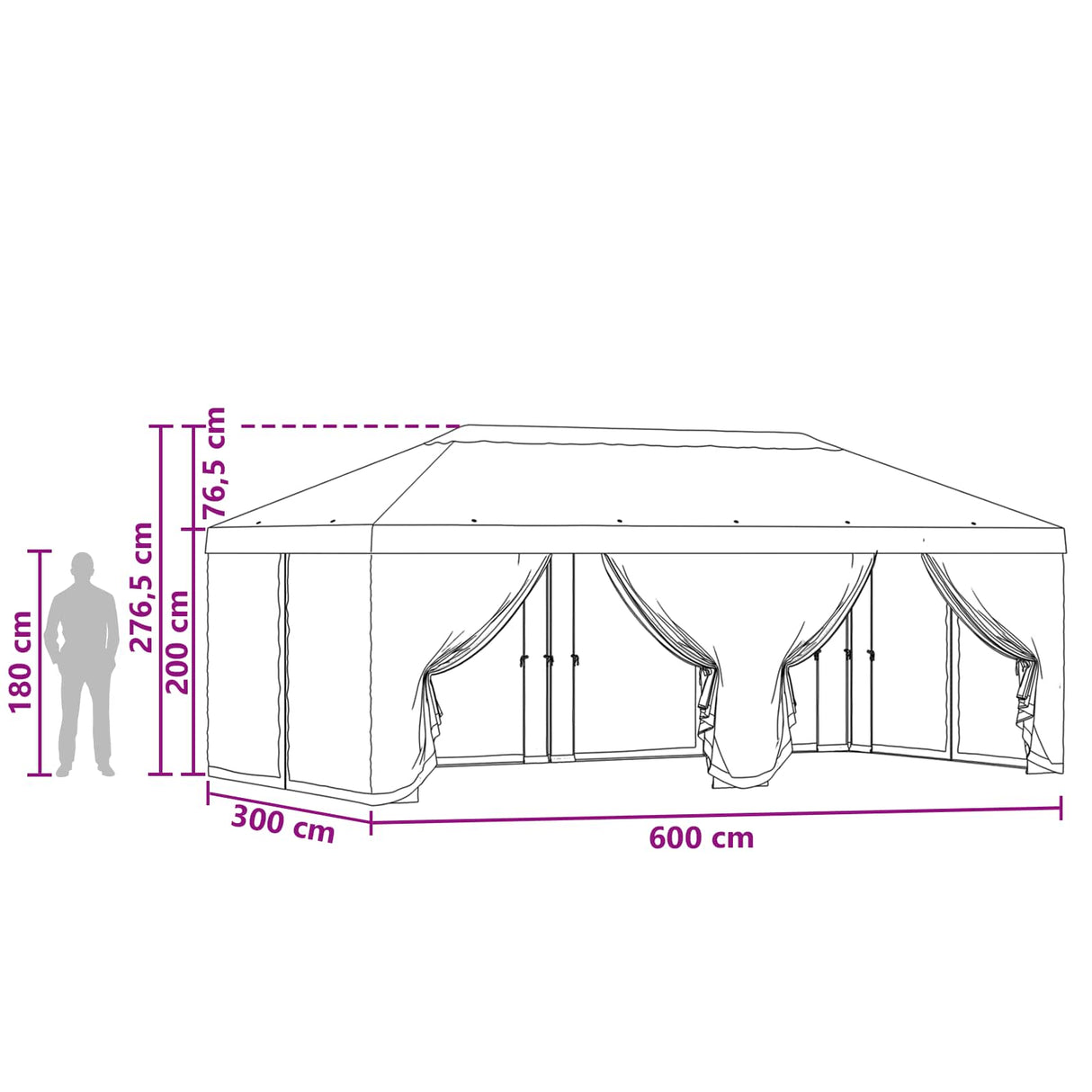 Gazebo Cover with Sidewalls 6 x 3 m Cream Polyester 190 gsm