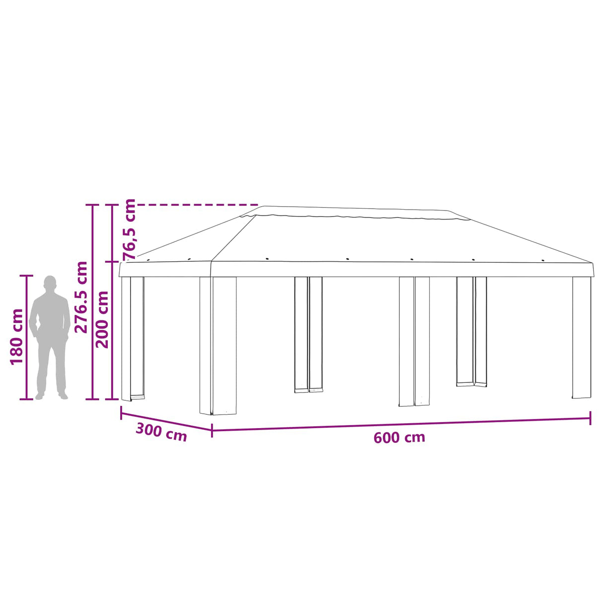 Gazebo Cover 6 x 3 m Cream Polyester 190 gsm