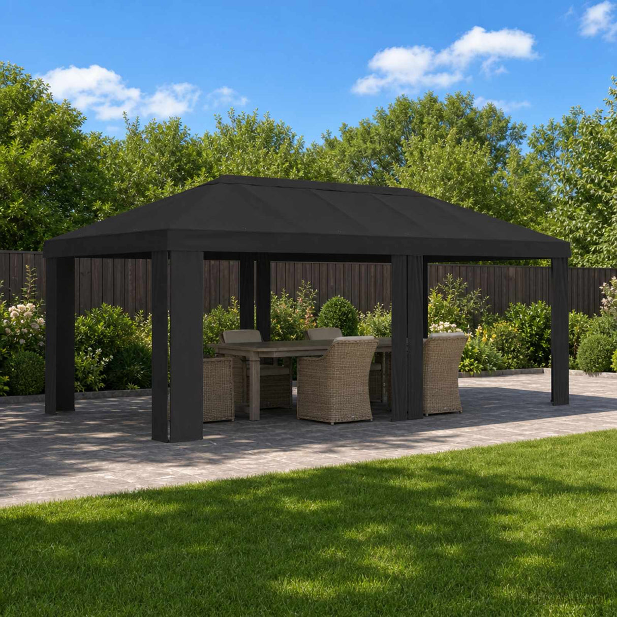 Gazebo Cover 6 x 3 m Anthracite Polyester 190 gsm