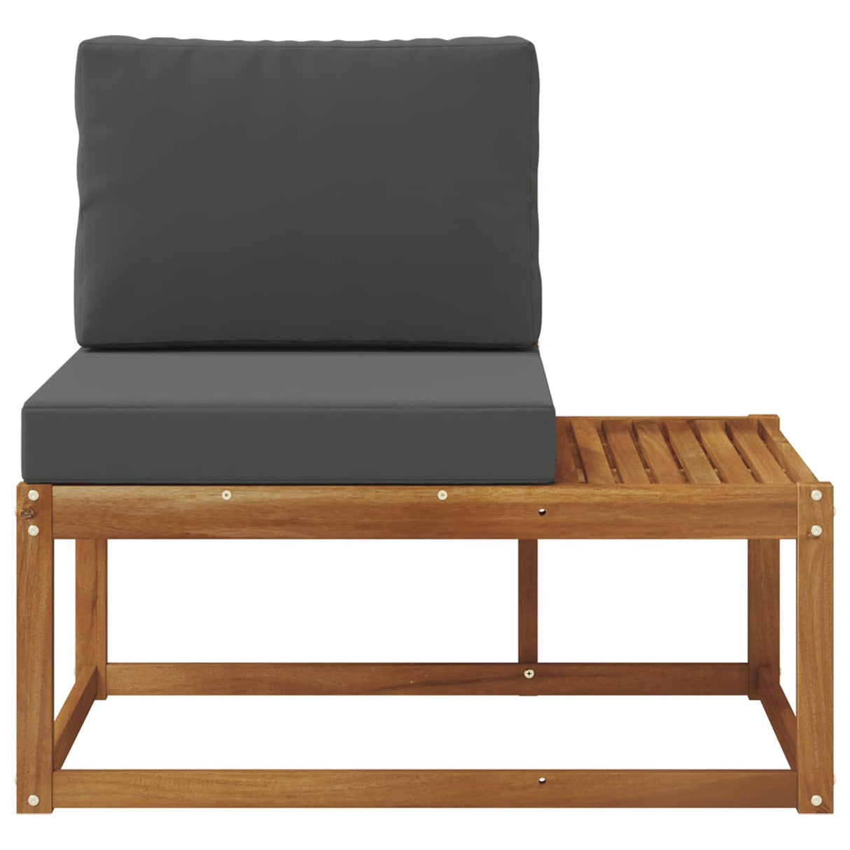 Outdoor End Sofa Natural and Anthracite 91 x 63 x 73 cm